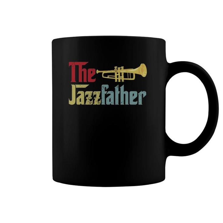 Vintage The Jazzfather Happy Father's Day Trumpet Player Coffee Mug