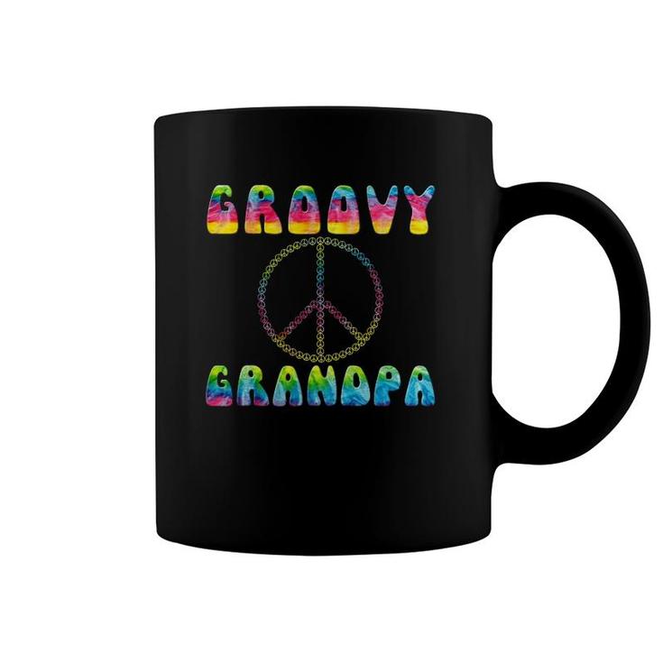 Vintage Tie Dye Peace Sign Groovy Grandpa Coffee Mug