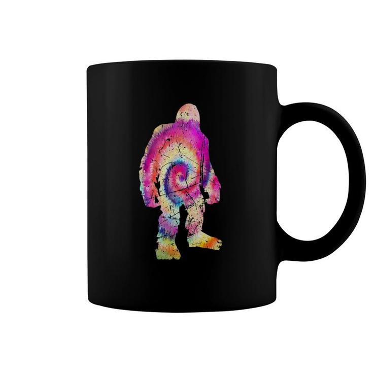 Vintage Tie Dye Sasquatch Silhouette Bigfoot Lover Coffee Mug