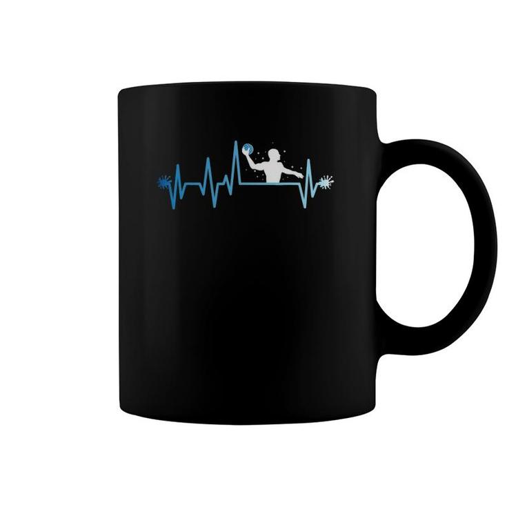 Water Polo Player Heartbeat Water Polo Players Coach Gift Coffee Mug