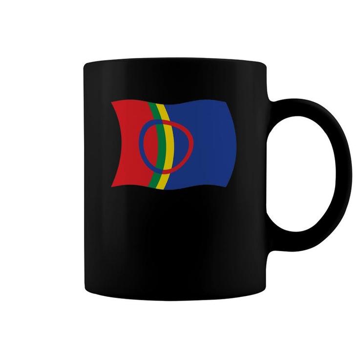 Wavy Flag Of The Sami People Lapland Sapmi Norway Coffee Mug