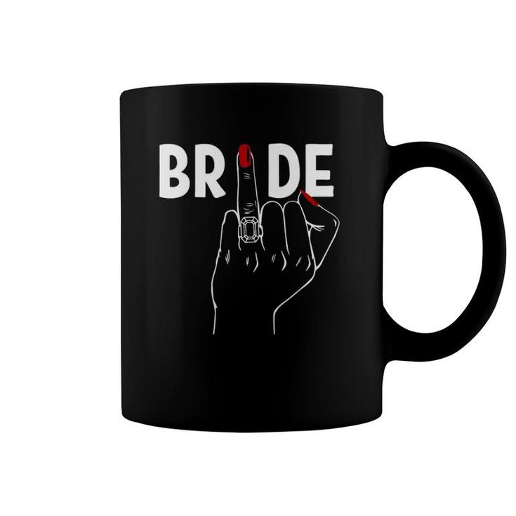 Wedding Honeymoon Bachelorette Red Finger Ring Fiance Bride Coffee Mug