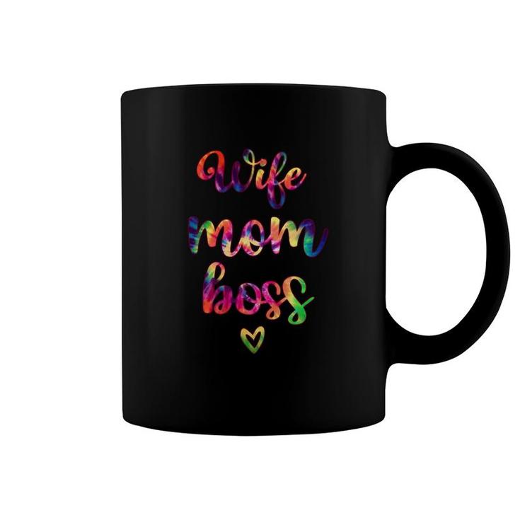 Wife Mom Boss Colorful Coffee Mug