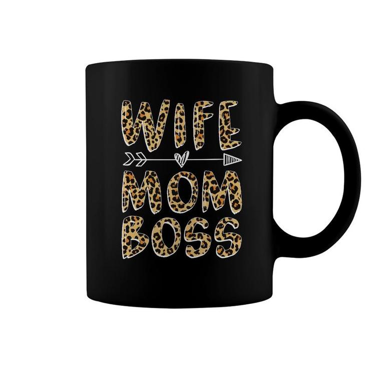 Wife Mom Boss Funny Gift Leopard Coffee Mug