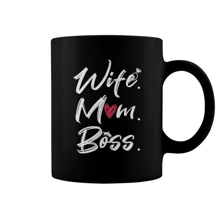 Wife Mom Boss Heart Coffee Mug