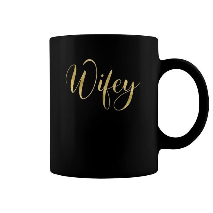 Wifey Gold Effect Lettering Coffee Mug