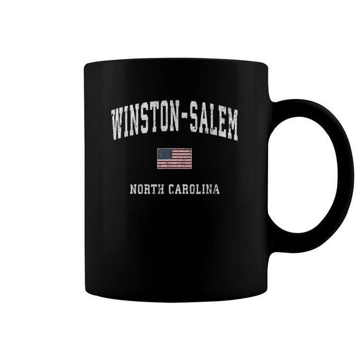 Winston-Salem North Carolina Nc Vintage American Flag Sports Coffee Mug