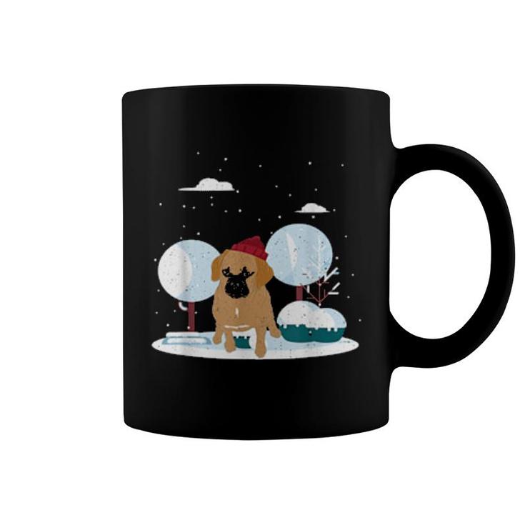 Winter Dog Owner Pet Animal Snowy Dog Cute Puggle  Coffee Mug