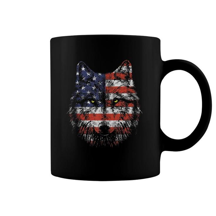 Wolf American Flag July 4Th Tank Top Coffee Mug