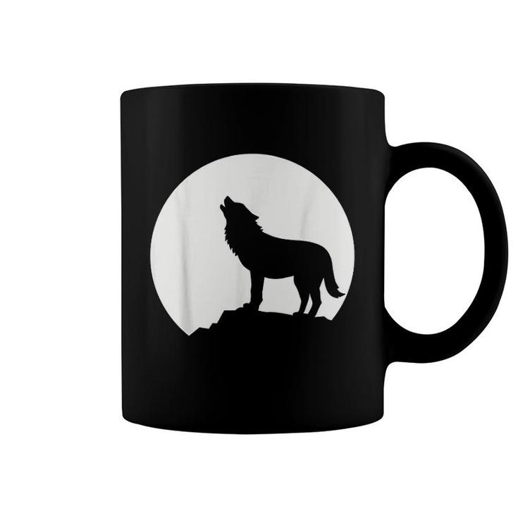 Wolf And Moon Coffee Mug