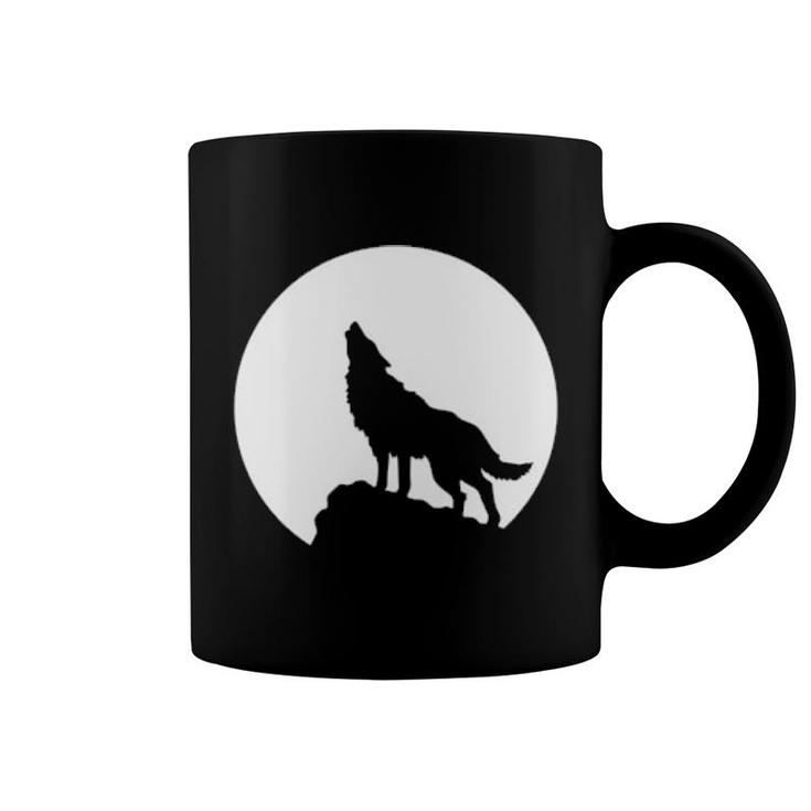 Wolf And The Moon Coffee Mug