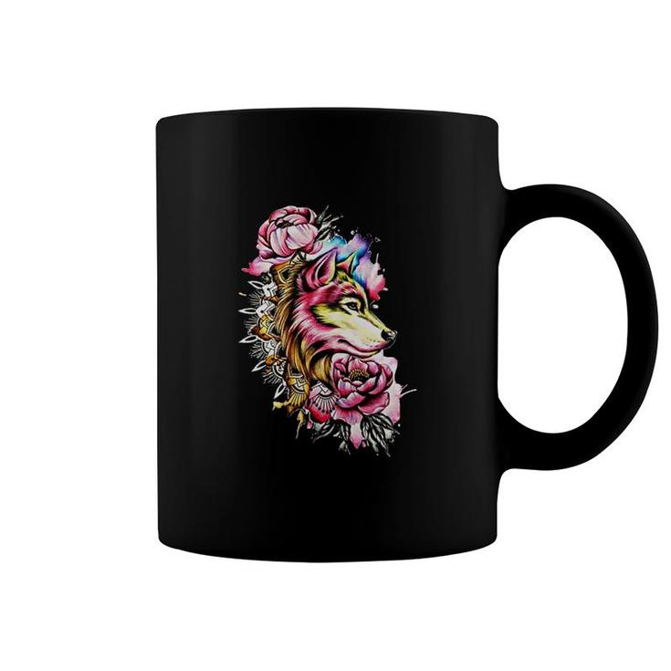 Wolf Flower Coffee Mug
