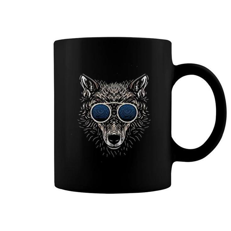 Wolf In Sunglasses Coffee Mug