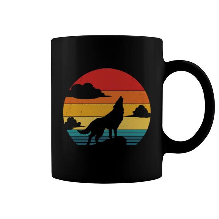 Wolf Vintage Sunset Coffee Mug