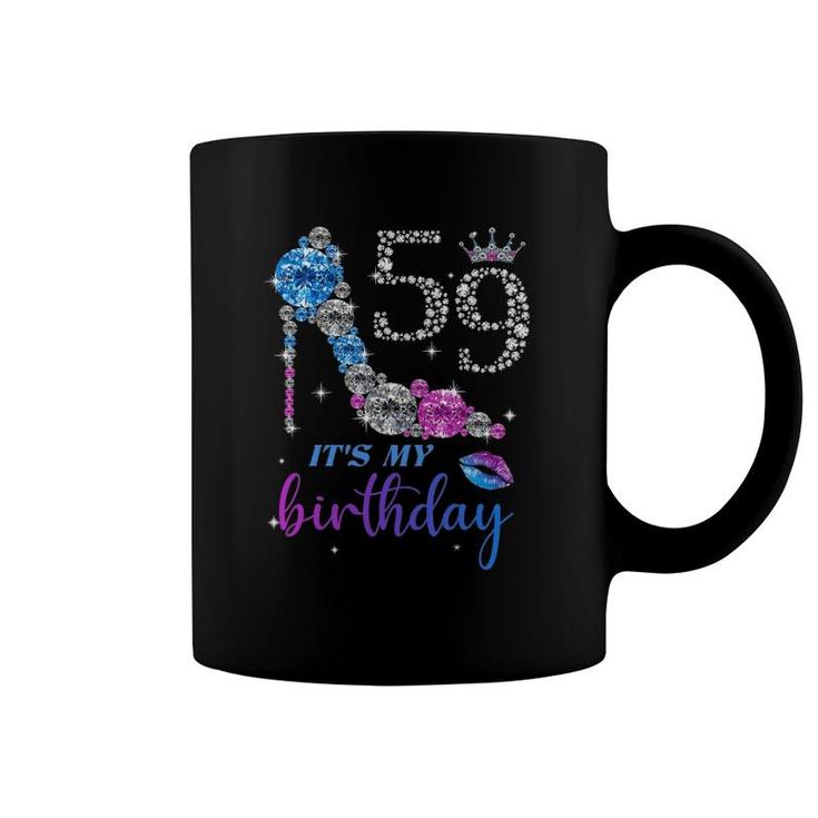 Women It's My 59Th Purple Shoe Crown Happy 59Th Birthday Coffee Mug