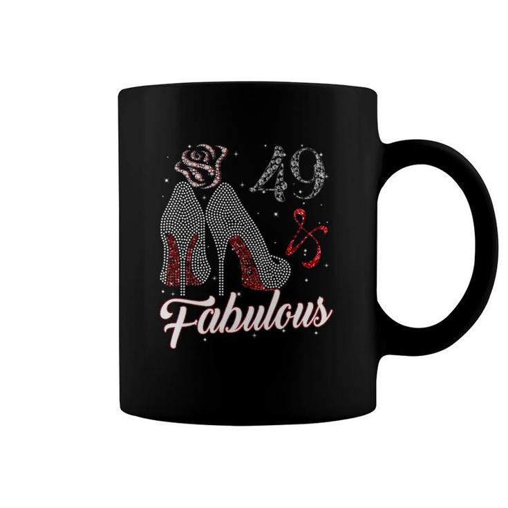 Womens 49 And & Fabulous 1973 49Th Birthday Gift Tee For Womens V-Neck Coffee Mug