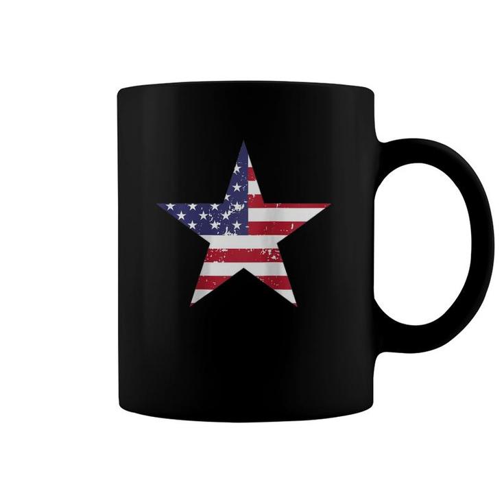 Womens American Flag Star Vintage 4Th Of July Patriotic Gift Raglan Baseball Tee Coffee Mug