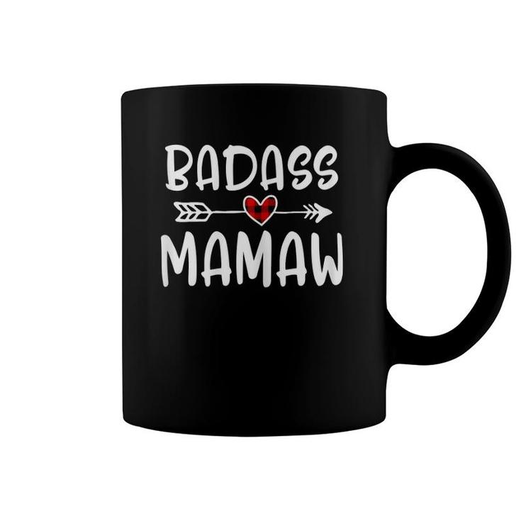 Womens Badass Mamaw Mothers Day Buffalo Plaid Grandmother Grandma Coffee Mug