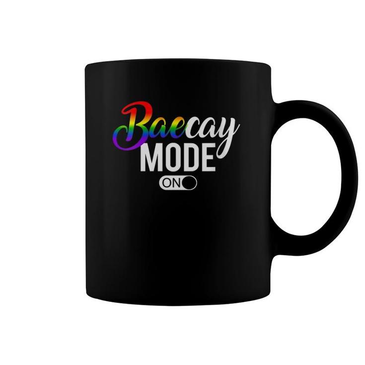 Womens Baecay Mode Lgbtq Gay Pride Rainbow Couples Vacation Gift V-Neck Coffee Mug