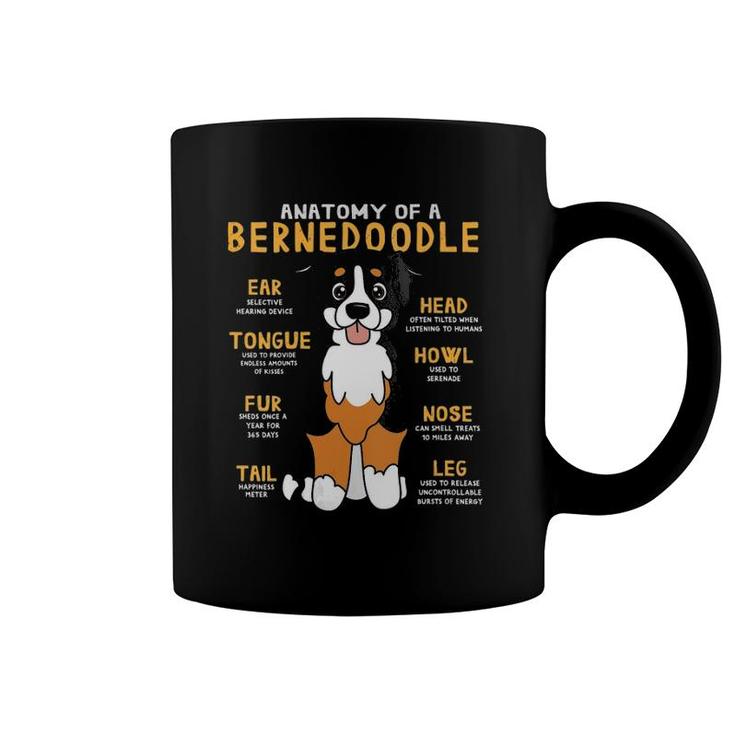 Womens Bernedoodle Anatomy Funny Dog Mom Dad Cute Gift V-Neck Coffee Mug