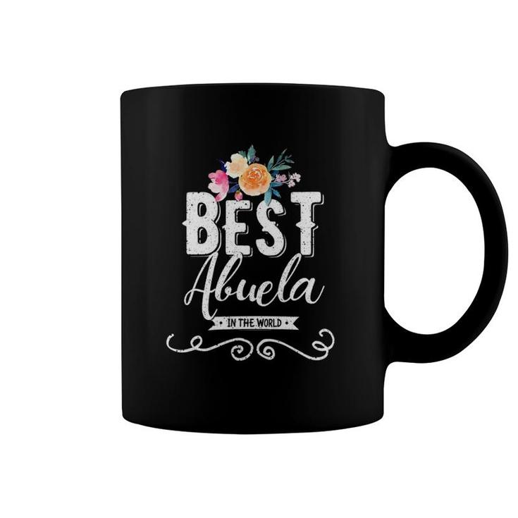 Womens Best Abuela In The World Hispanic Grandmother Gift V-Neck Coffee Mug