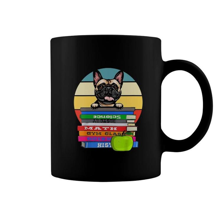 Womens Books Dog Book Lover V Neck Coffee Mug