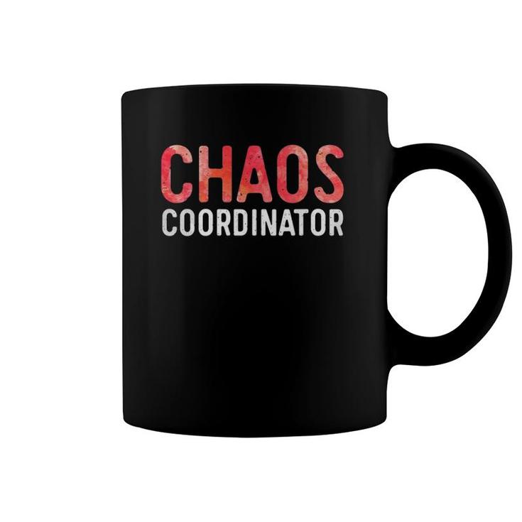 Womens Chaos Coordinator Mom And Dad  V-Neck Coffee Mug