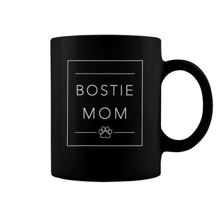 Womens Cute Boston Terrier Lover Dog Mom , Funny Bostie Mom V-Neck Coffee Mug