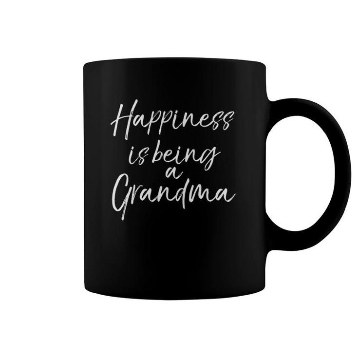 Womens Cute Mother's Day Gift Women's Happiness Is Being A Grandma V-Neck Coffee Mug