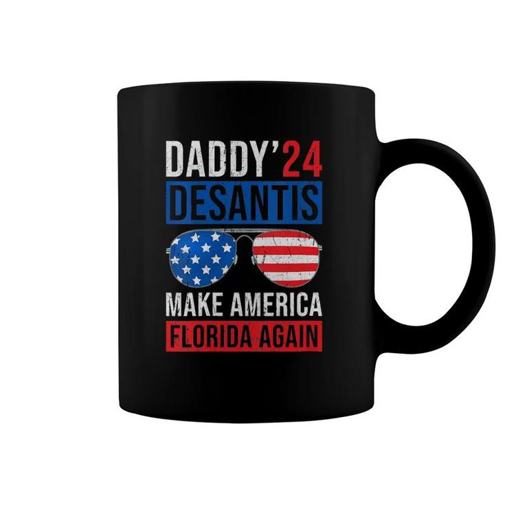Womens Daddy Desantis 2024 Make America Florida Again V-Neck Coffee Mug