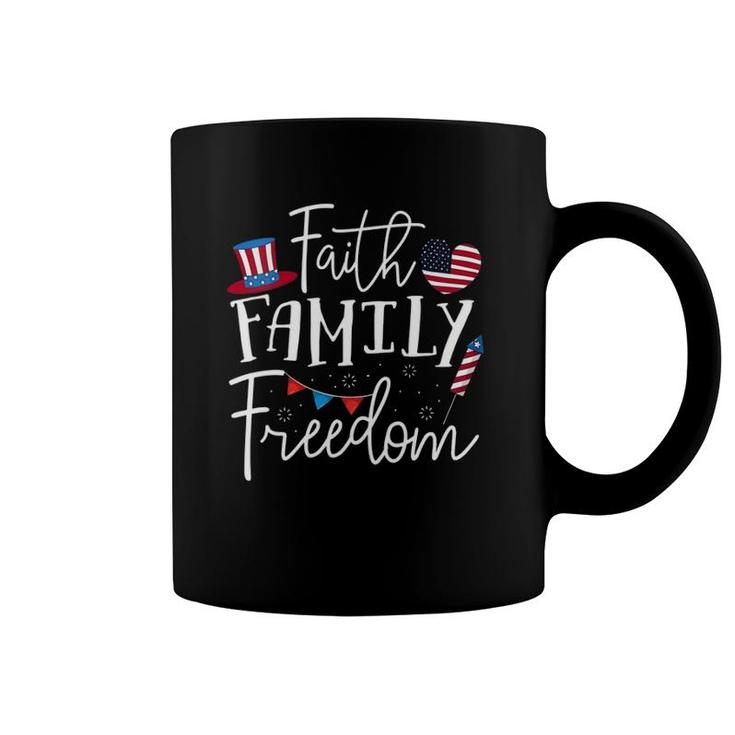 Womens Faith Family Freedom American Flag Christian Patriotic Gift Coffee Mug
