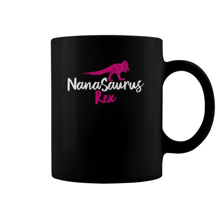 Womens Funny Grandma Mother's Day  Nana Saurus Rex Design V-Neck Coffee Mug