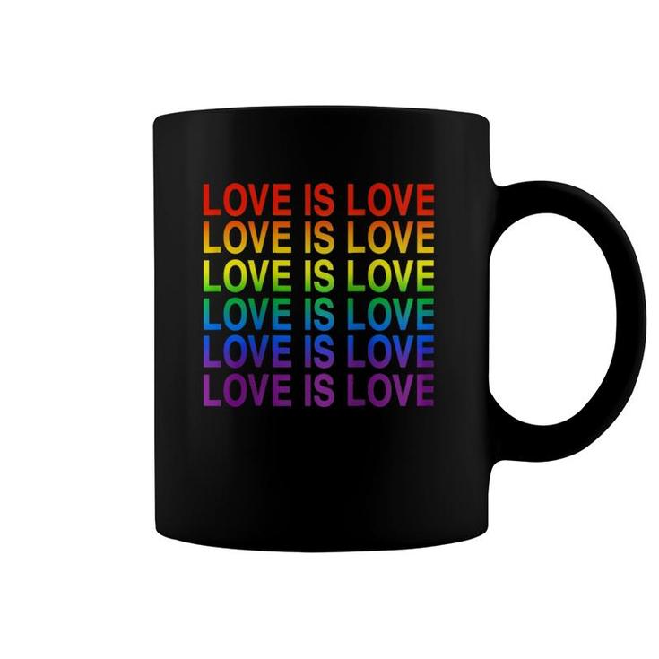 Womens Gay Pride Love Is Love Lgbt Rainbow Flag Colors Gift Raglan Baseball Tee Coffee Mug