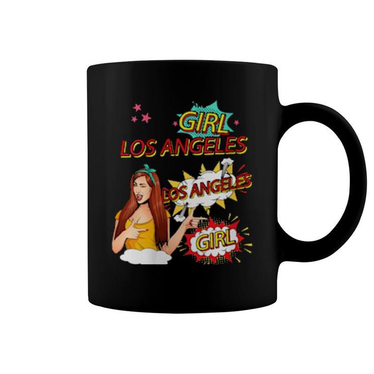 Womens Girl From Los Angeles Comic Style Los Angeles Girl  Coffee Mug