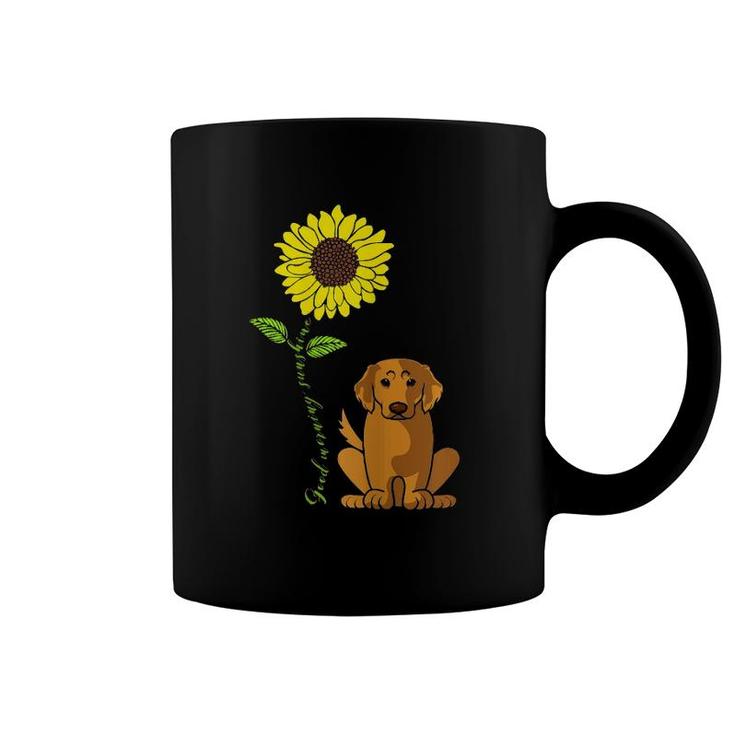 Womens Good Morning Sunshine Golden Retriever Mother Sunflower Coffee Mug
