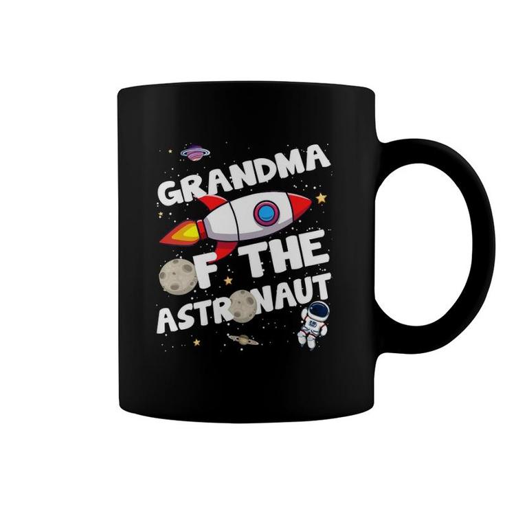 Womens Grandma Of The Astronaut Space Theme Birthday Party Gram V-Neck Coffee Mug