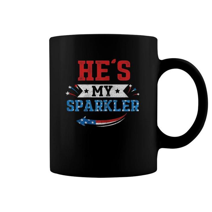 Womens He's My Sparkler Hers And His 4Th Of July Matching Couples Coffee Mug
