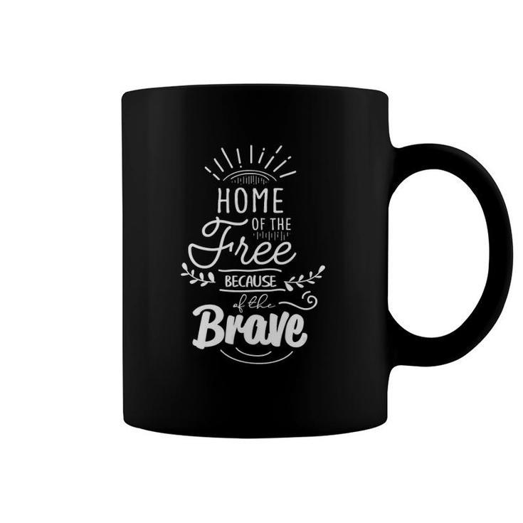 Womens Home Of The Free Because Of The Brave V-Neck Coffee Mug