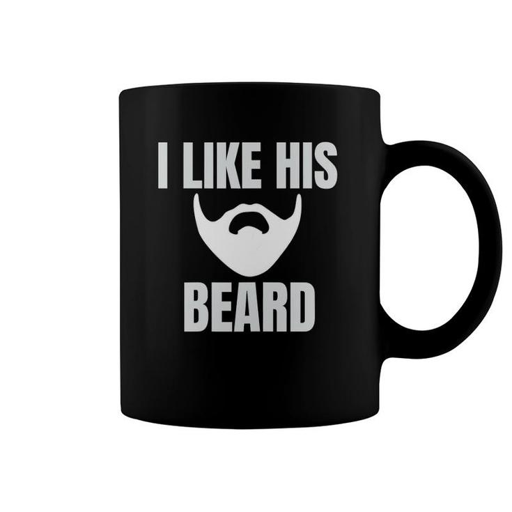 Womens I Like His Beard Couples Funny Matching Sets Husband Wife Coffee Mug