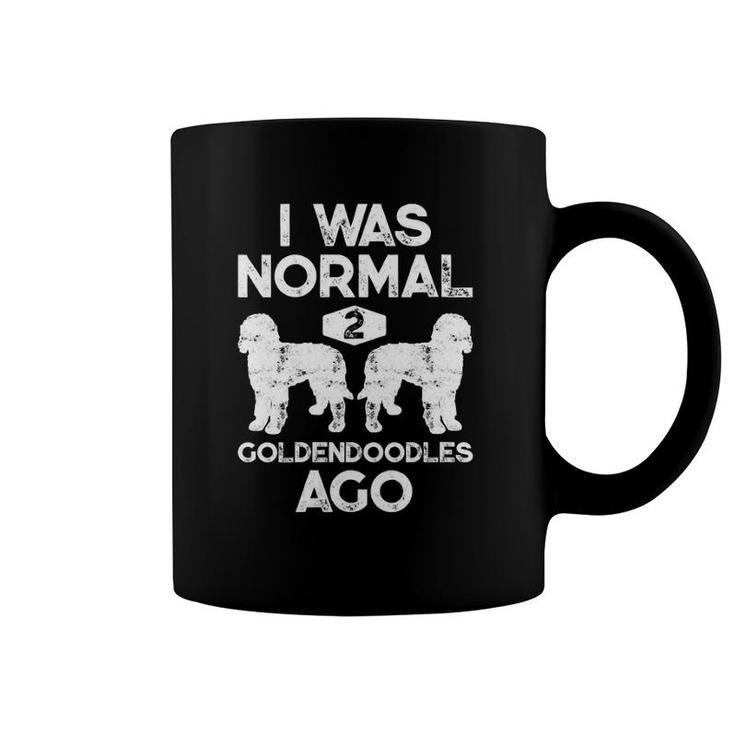 Womens I Was Normal 2 Goldendoodles Ago Funny Dog Lover Gifts Men V-Neck Coffee Mug