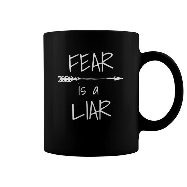 Womens Inspirational Fear Is A Liar 1 John 418 Christian Faith Coffee Mug