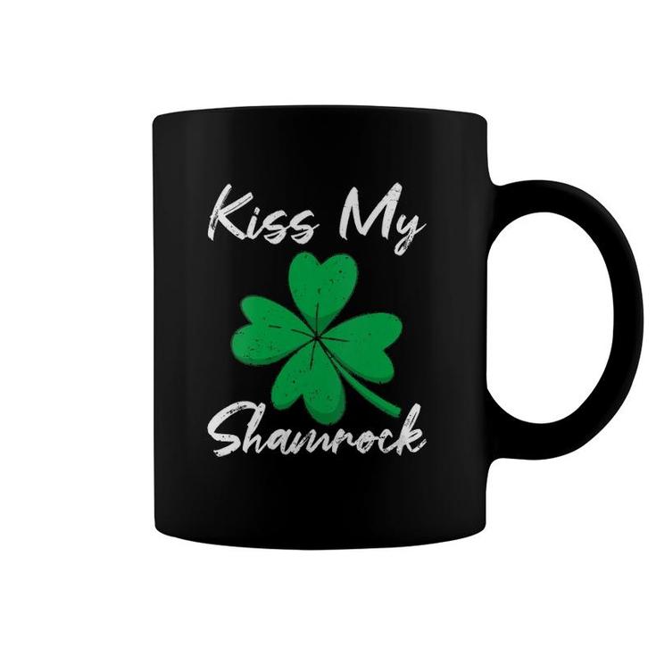 Womens Irish Lucky Leprechaun St Patrick's Day Kiss My Shamrock Coffee Mug