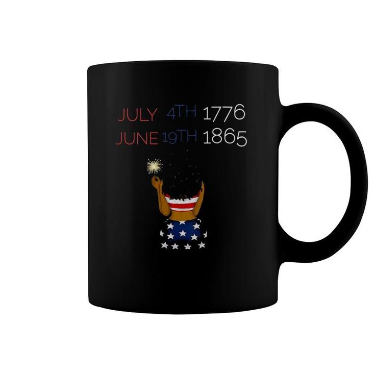 Womens Juneteenth 4Th Of July Black Pride Independence Graphic V-Neck Coffee Mug