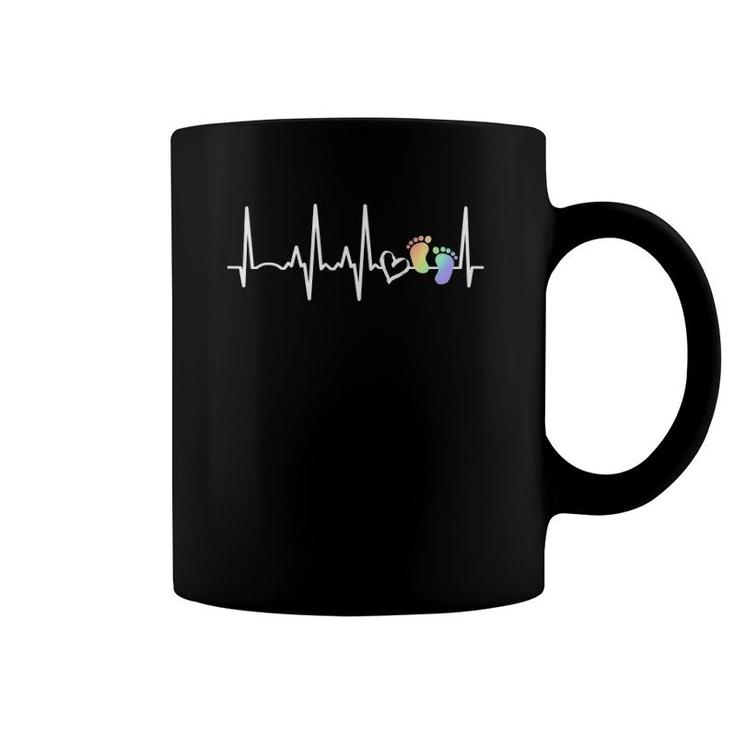 Womens Love Midwifery Ekg Heartbeat Line- Midwife - L And D Nurse Coffee Mug