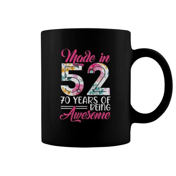 Womens Made In 52 Awesome 70 Years Old Birthday Party Costume Women Coffee Mug
