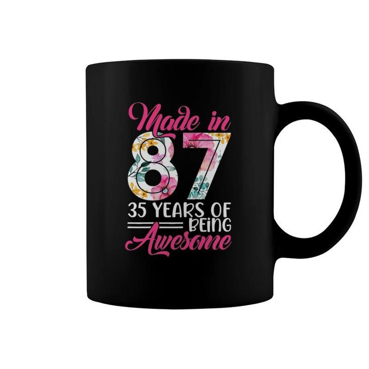 Womens Made In 87 Awesome 35 Years Old Birthday Party Costume Women Coffee Mug