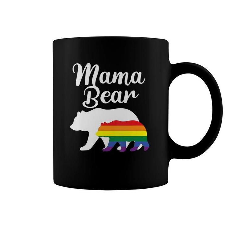 Womens Mama Bear Lgbtq Rainbow Bear Family Support Gift Coffee Mug