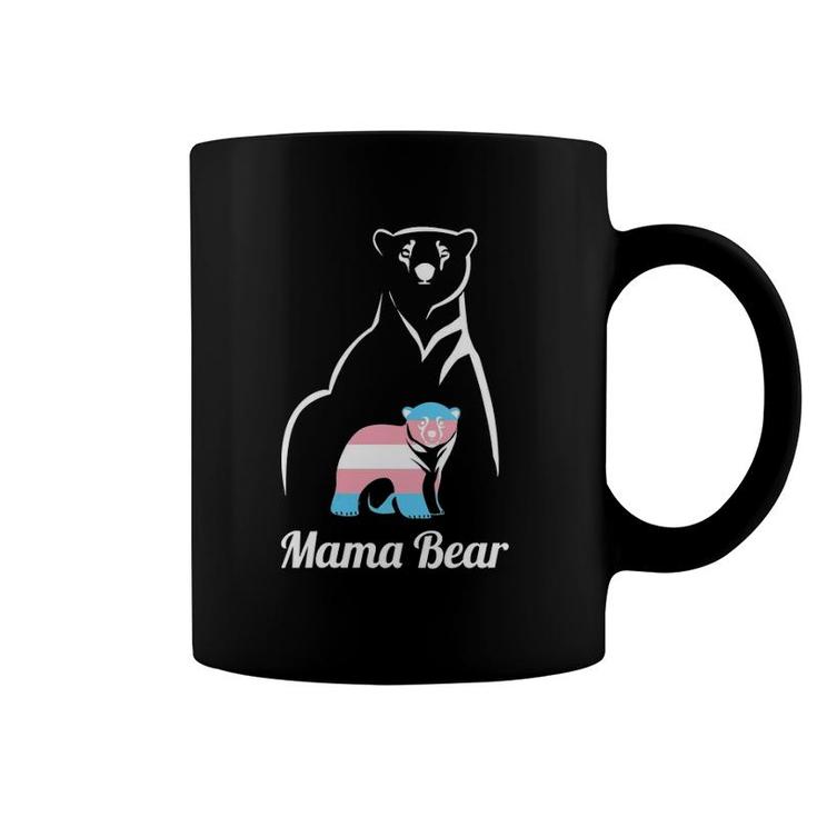 Womens Mama Bear Lgbtq Transgender Child Gift Trans Pride Coffee Mug