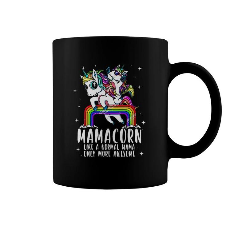 Womens Mamacorn Like A Mama Only More Awesome Unicorn Mom Bday Gift V-Neck Coffee Mug