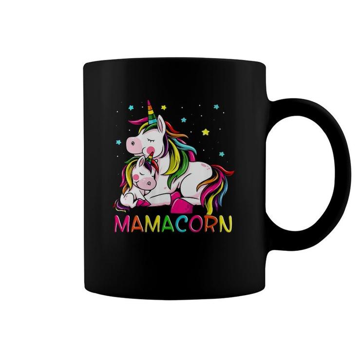 Womens Mamacorn Mother's Day Unicorn Mom Mommycorn Women V-Neck Coffee Mug